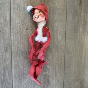 Vintage 1994 Annalee Mischievous Elf‎ Doll Christmas 11" Red Suit